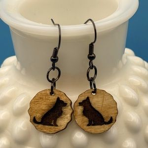 Handcrafted German Shepard Earrings